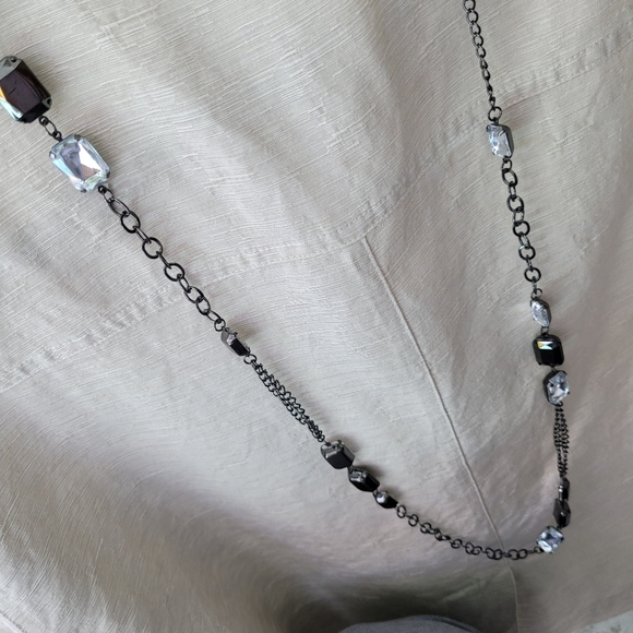 Black Chain with Bold Faceted Stones - Picture 9 of 15